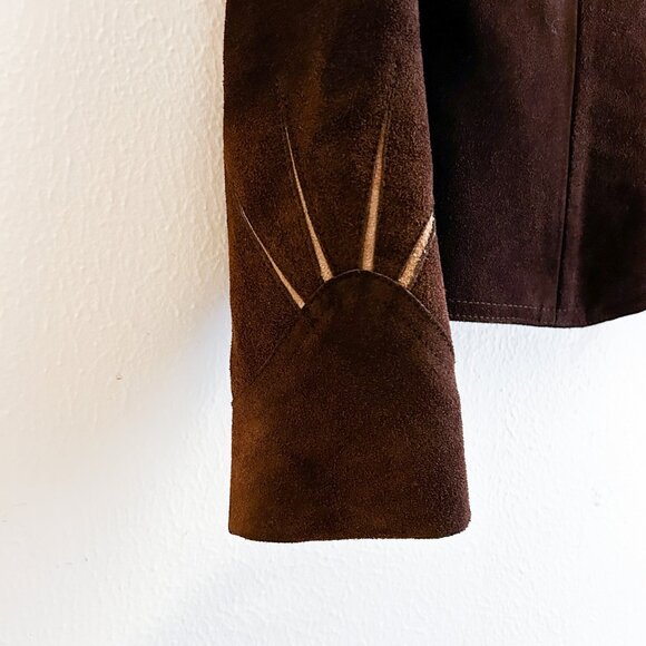 VINTAGE 100% Suede Leather Western Wear Rockabilly Cowboy Skirt Set - Picture 7 of 8